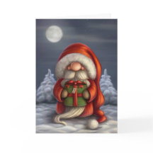 Pequenas Papais noeis com um presente