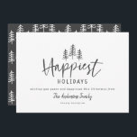 Cartão De Festividades Pequeno e moderno parque rural Feliz Natal<br><div class="desc">O moderno estilo de uma fazenda,  estilo natalício,  na moda feliz,  no estilo natalino. Com texto desenhado à mão moderno e árvores. A cor do backer pode ser personalizada.</div>