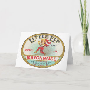 Cartão De Festividades Pequeno Elf Mayonnaise - Etiqueta de Vintage