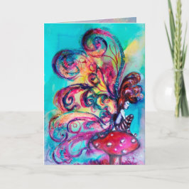 Cartão De Festividades Pequeno Elfo de Cogumelos