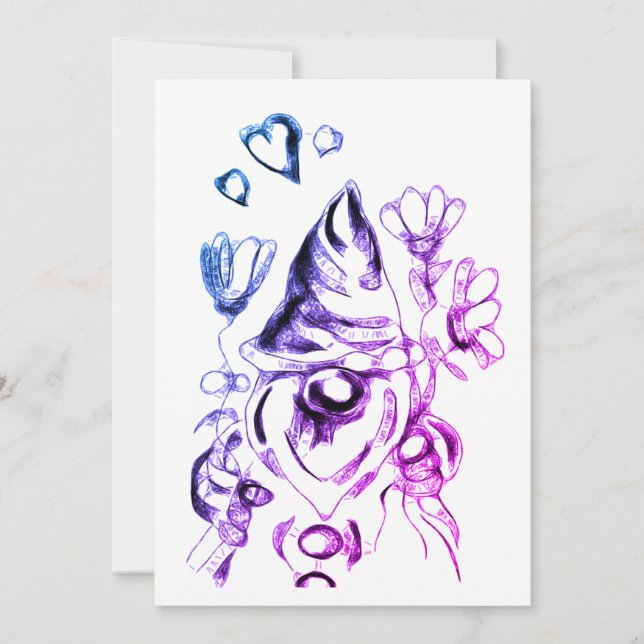 Cartão De Festividades Pequeno gnomo romântico (Frente)