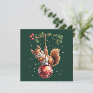 Cartão De Festividades Pequeno Natal Inverno Floco de Neve Férias de Inve