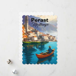 Cartão De Festividades Perast Montenegro Impressão de Viagem, Perast Mont