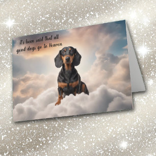 Cartão De Festividades Perda de Black Tan Dachshund Dog Heaven Sympathy