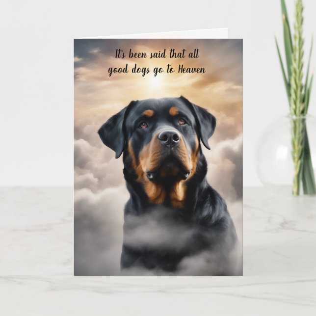 Cartão De Festividades Perda de Rottweiler Cachorro Simpatia Pesada (Frente)