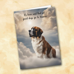 Cartão De Festividades Perda de Rua Bernard Dog Heaven Sympathy