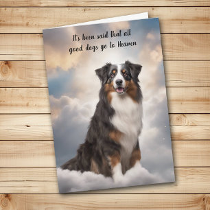 Cartão De Festividades Perda de tripla cor Aussie Dog Heaven Sympathy