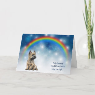 Cartão De Festividades Perda do Cão Cairn Terrier Noite Arco-íris de Pesa