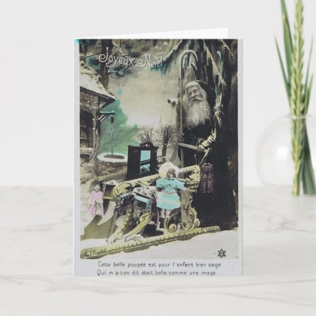 Cartão De Festividades Pere Noel francês 1910 (Frente)