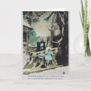 Cartão De Festividades Pere Noel francês 1910