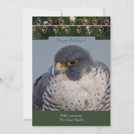 Cartão De Festividades Peregrine Falcon Christmas Card by Debbie Quick
