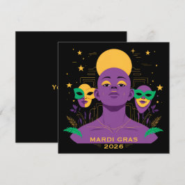 Cartão De Festividades Perfeito para o Mardi Gras 2026
