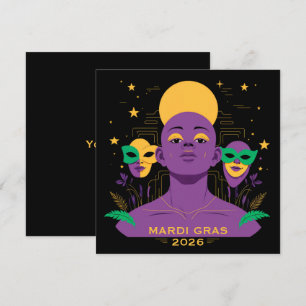 Cartão De Festividades Perfeito para o Mardi Gras 2026