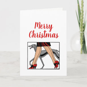 Cartão De Festividades Pernas Art Deco Mulheres Galgo Whippet Cão R