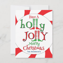 Cartão De Festividades Pernas Divertidas de Elfo têm um Feliz Natal Alegr