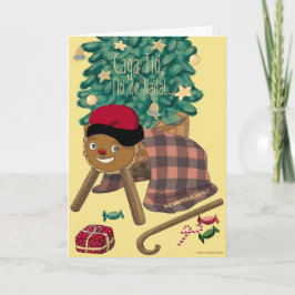 Cartão De Festividades Personagem catalão engraçado Caga-Tió. Personalizá