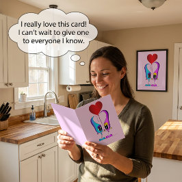 Cartão De Festividades Personagem de Desenho Animado do Dia dos Namorados