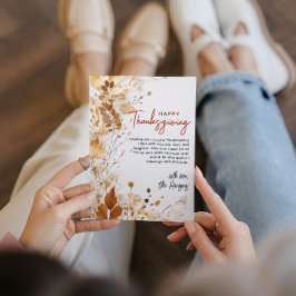 Cartão De Festividades Personalidade de Ação de Graças de Queda Floral El