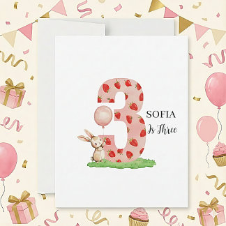 Cartão De Festividades Personalised Bunny 3rd Birthday Card Daughter
