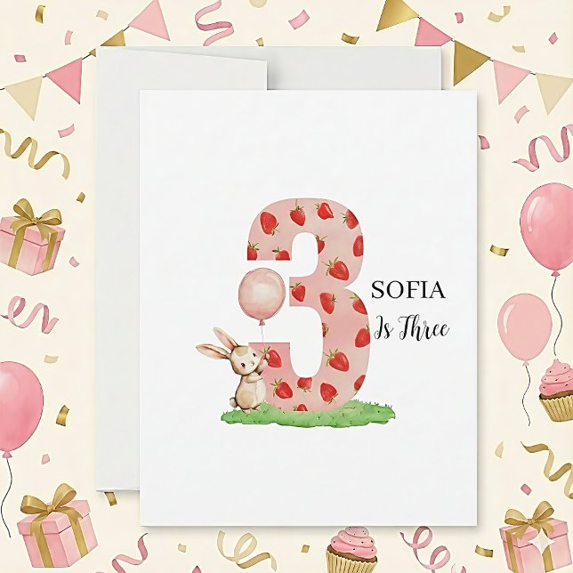 Cartão De Festividades Personalised Bunny 3rd Birthday Card Daughter (Criador carregado)
