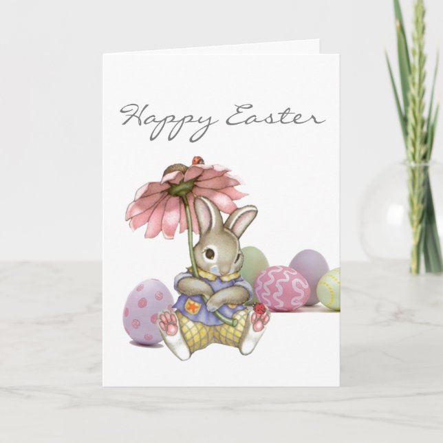 Cartão De Festividades Personalised Card - Rabbit & Ladybirds (Frente)