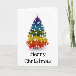 Cartão De Festividades Personalised LGBT Gay Rainbow Christmas Tree