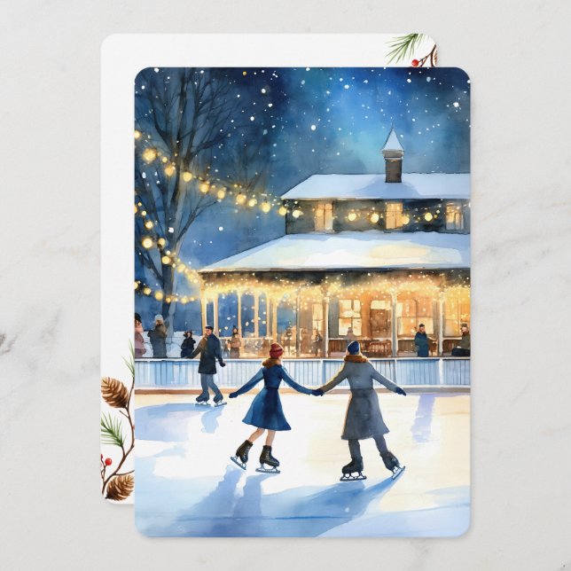 Cartão De Festividades Personalizable Vintage  Flat Holiday Card  (Frente/Verso)