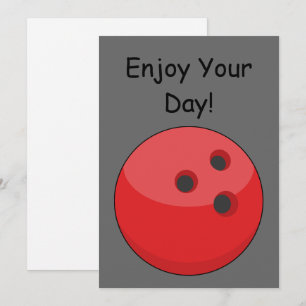 Cartão De Festividades Personalização da Bola de boliche Vermelha