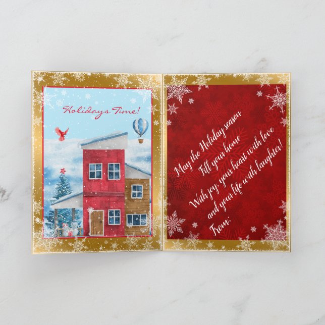 Cartão De Festividades Personalização de Feriado Feliz (Interior)