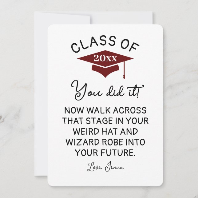 Cartão De Festividades Personalização Engraçada do Assistente Robe e Hat  (Frente)