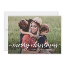 Personalizada 2 Fotos Feliz Natal Família Moderna 