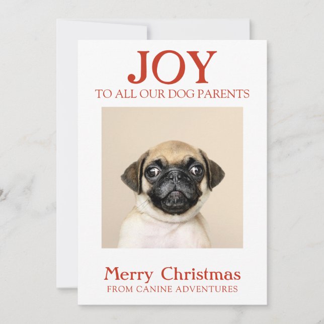 Cartão De Festividades Personalizado Cão Foto Joy Dog Walker (Frente)