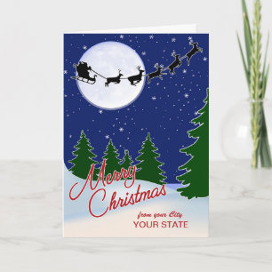 Cartão De Festividades Personalizado da sua cidade, Feliz Natal do Estado