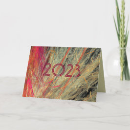 Cartão De Festividades Personalizado de Ano Novo Fratural de penas