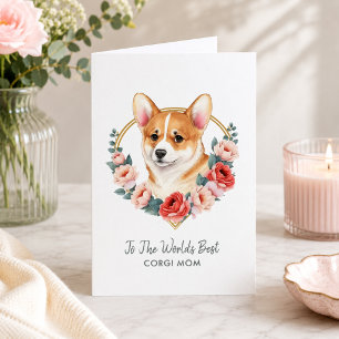 Cartão De Festividades Personalizado Dia das Mães Mãe de Cachorro Corgi