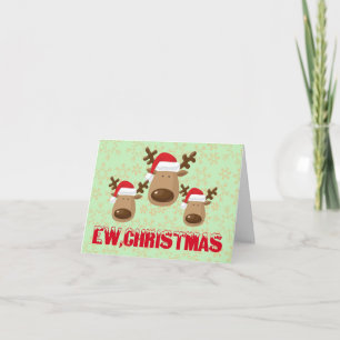 Cartão De Festividades Personalizado Ew Natal Renas Engraçadas Anti