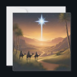 Cartão De Festividades Personalizado Siga as Estrelas Saiba A Alegria<br><div class="desc">A Estrela de Belém lidera os Três Reis ao longo de sua jornada ao Espírito Santo nesta cena religiosa de maravilha. Personalize tudo usando nossas ferramentas úteis. Obrigados por procurar; apreciamos seu negócio em Paws Charming.</div>