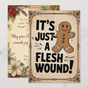 Cartão De Festividades Personalizado Só Uma Ferida Superficial Engraçado 