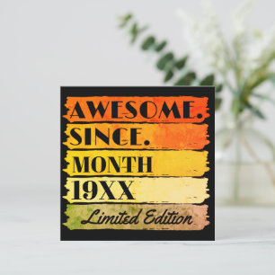 Cartão De Festividades Personalizado Vintage Incrível Desde Aniversário