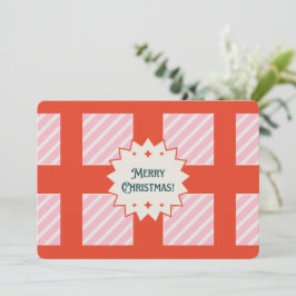 Cartão De Festividades Personalizado Vintage Retro Feliz Natal Saudações