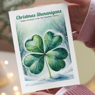 Cartão De Festividades Personalizados Shenanigans de Natal irlandês