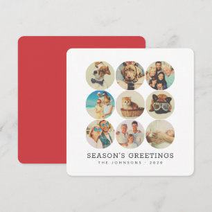 Cartão De Festividades Personalizar 9 Fotografias Modernas Famílias e Me