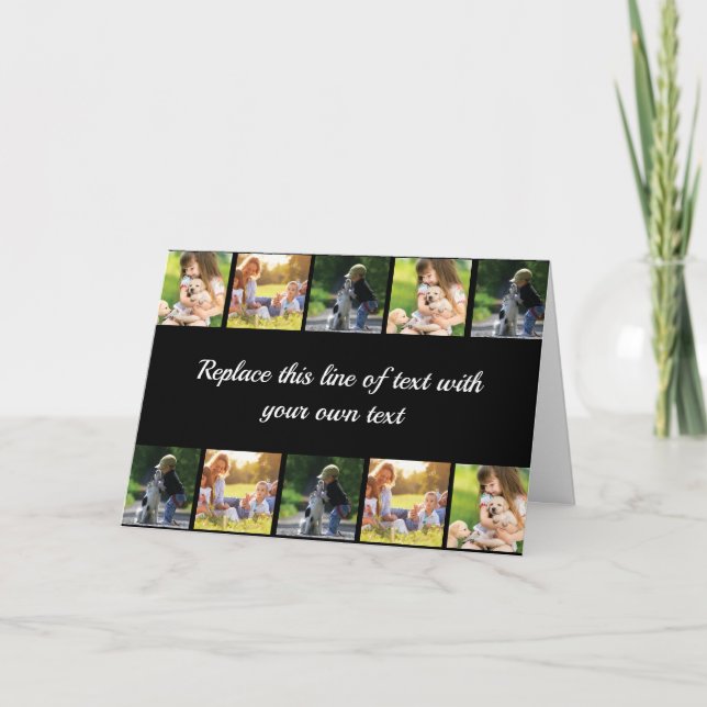 Cartão De Festividades Personalizar colagem e texto de fotos (Frente)