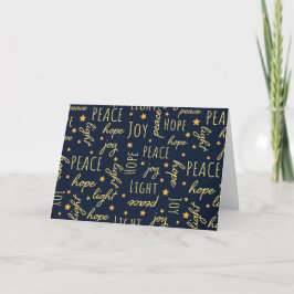 Cartão De Festividades Personalizar o Marinho moderno e o script Dourado