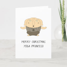 Cartão De Festividades Personalizar o Natal do Elefante Yogi Buda Engraça