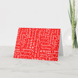 Cartão De Festividades Personalizar o Script W/Natal Vermelho e Branco Mo