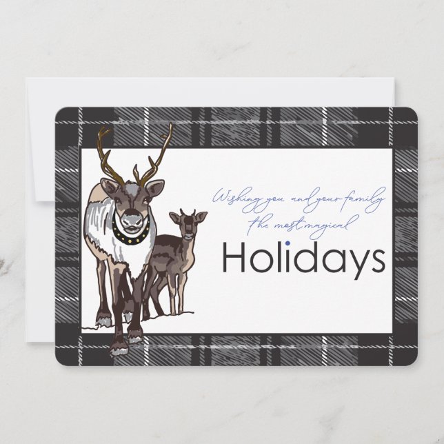 Cartão De Festividades Personalizar Rena Cervo Férias de Natal Mágico (Frente)