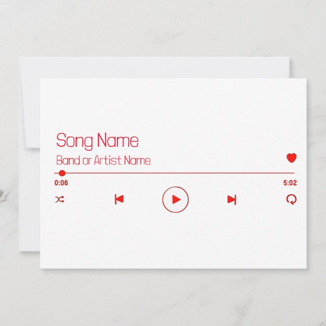 Cartão De Festividades Personalizável Sua Música Favorita (Frente)