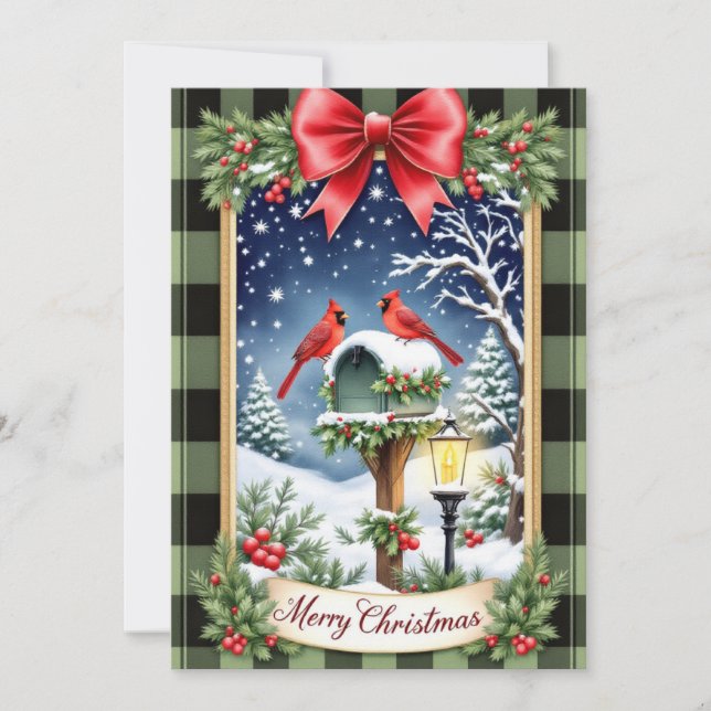 Cartão De Festividades Personalize Christmas Card for Friends and Family (Frente)