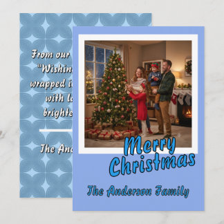 Cartão De Festividades Personalize Foto Script Feliz Natal Férias 